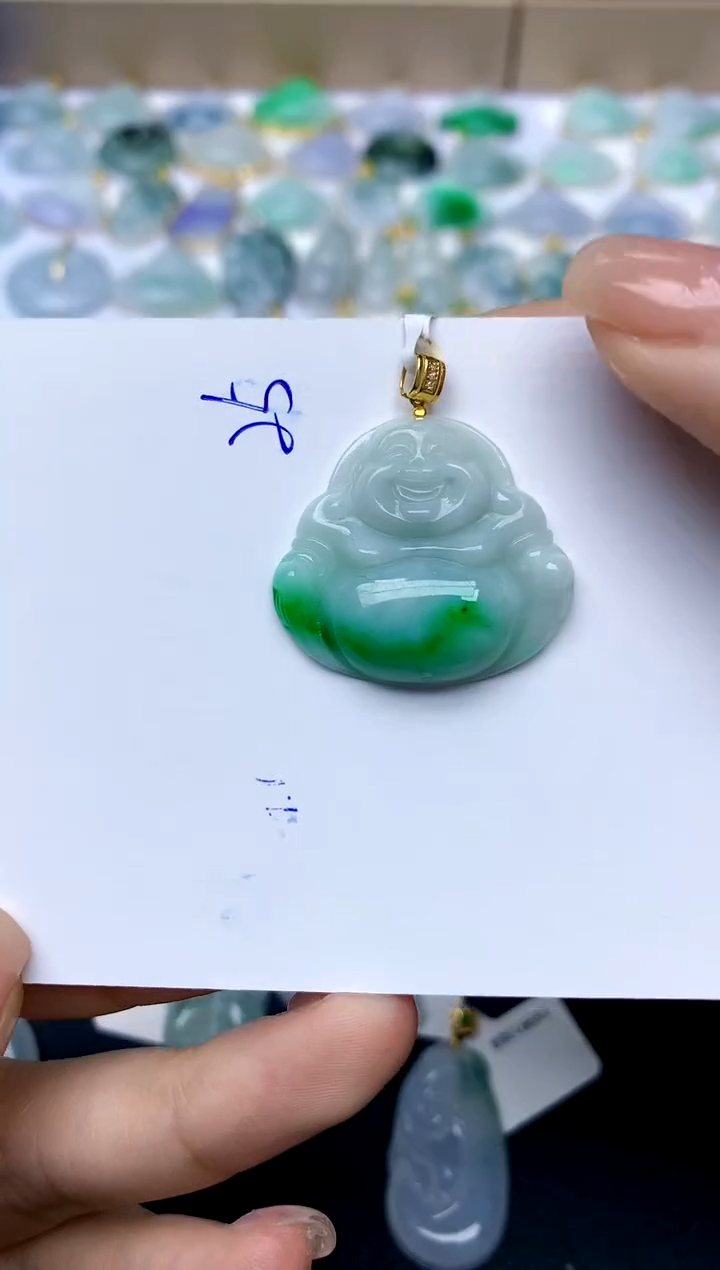 【闪购商品】翡翠颈饰18K金镶嵌25天然A货翡翠