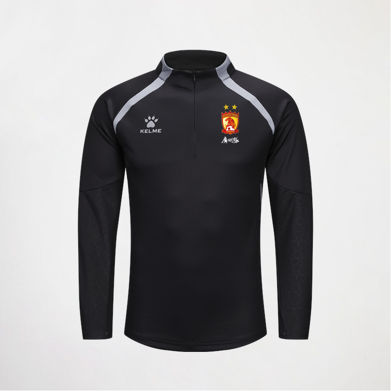 【广州队专属YZ】KELME卡尔美足球训练套头衫男运动半拉链立领卫衣