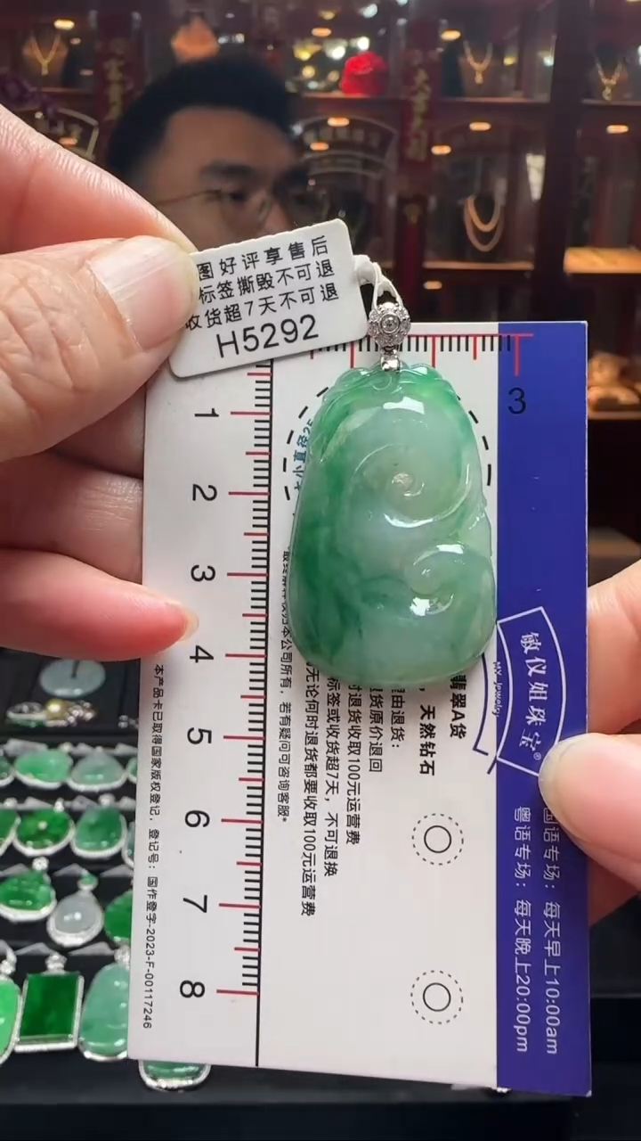 【闪购商品】翡翠颈饰18K金镶嵌H5292如意