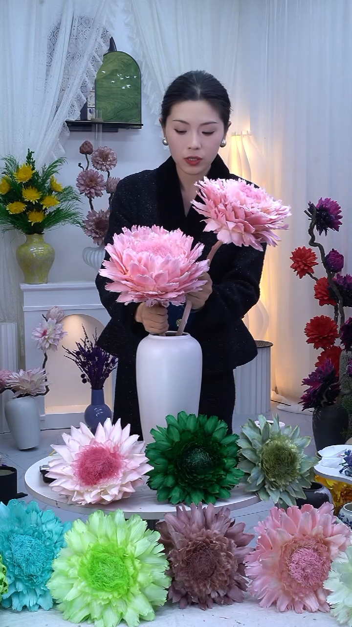 永生洋蓟樱花粉2头【叶片有伤】8674