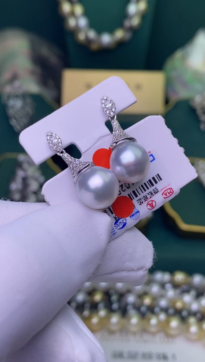 【闪购商品】海水珍珠耳饰银S925镶嵌1
