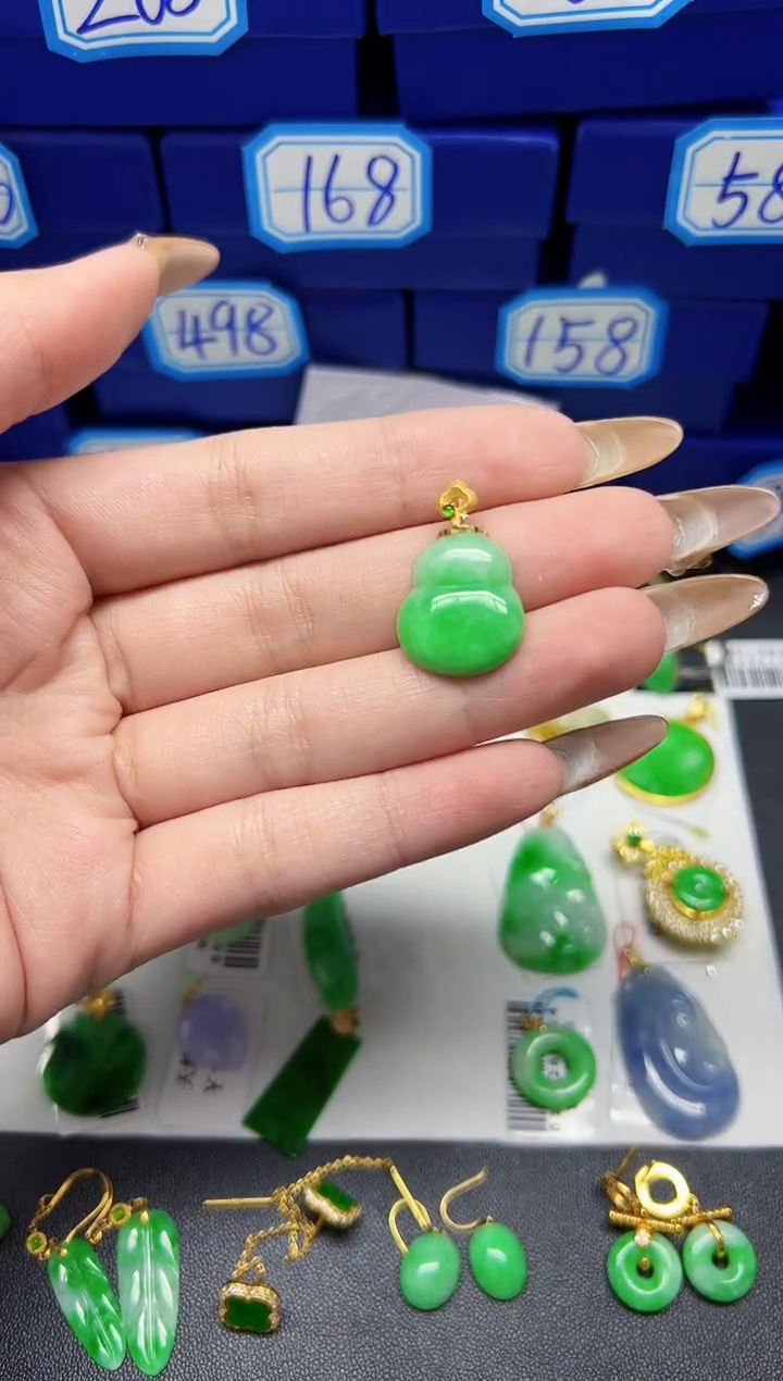 【闪购商品】翡翠颈饰18K金镶嵌Y缅料A货/支持复检/一件