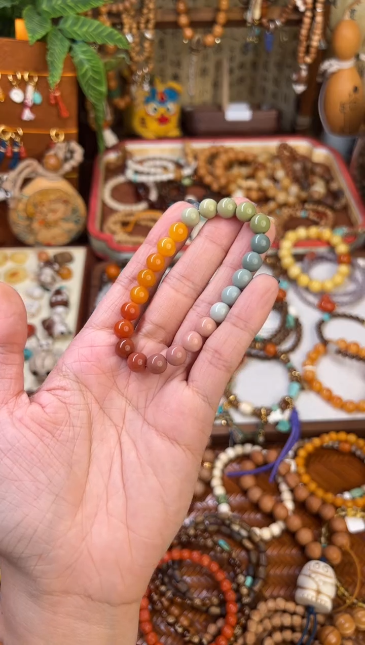 未镶嵌手串玛瑙/玉髓阿拉善渐变圆珠手串