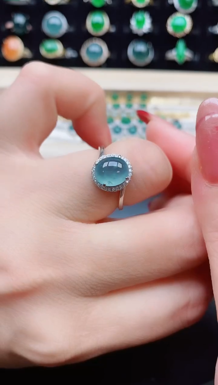 【闪购商品】翡翠戒指银S925镶嵌1231312