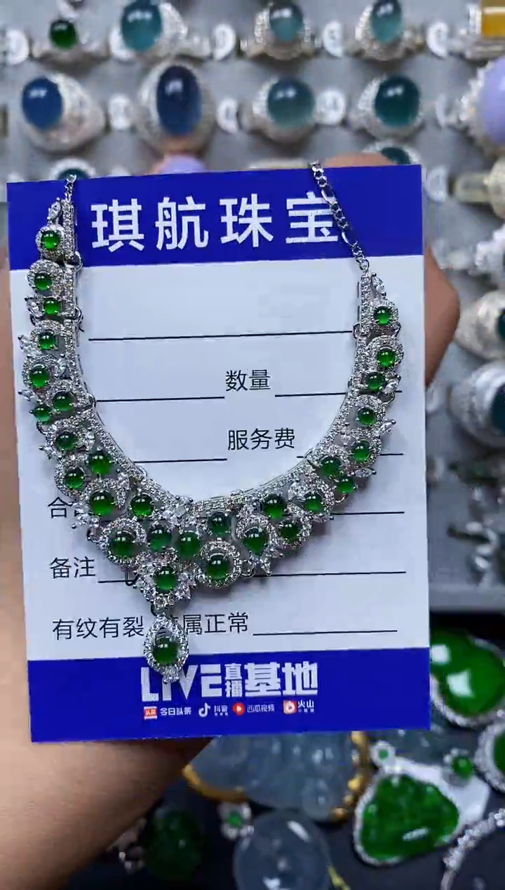 【闪购商品】翡翠颈饰银S925镶嵌0664
