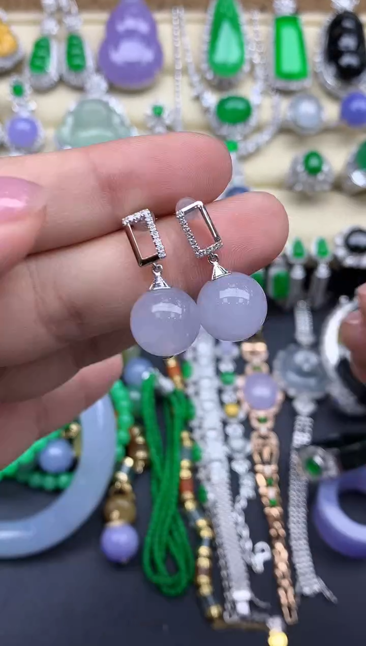 【闪购商品】翡翠耳饰18K金镶嵌461-中国好珍宝