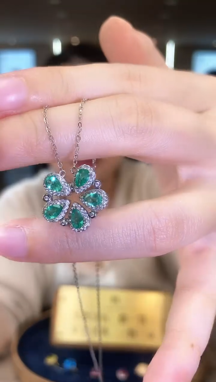 【闪购商品】祖母绿项链银S925镶嵌09