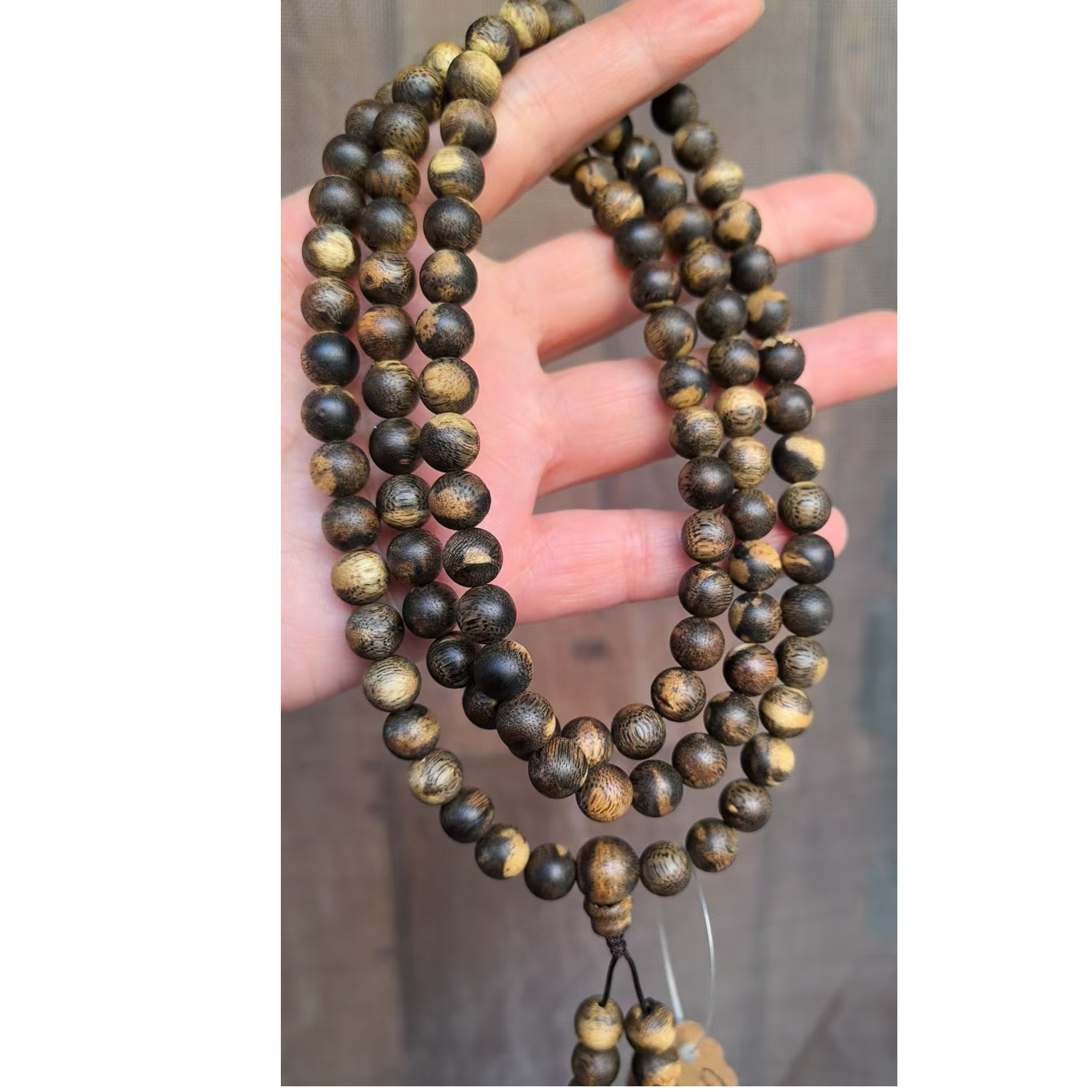 奇楠沉香留疤料0.8圆珠多圈30g+