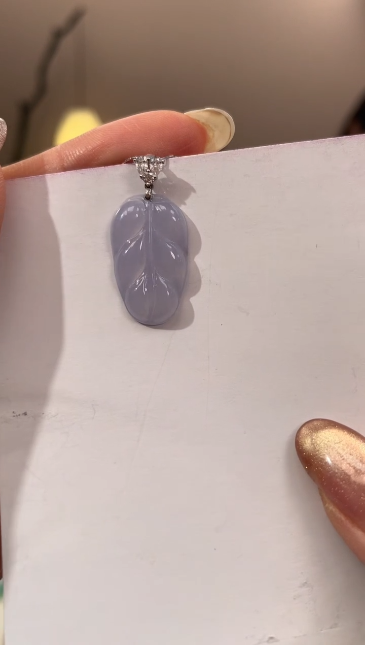 【闪购商品】翡翠颈饰18K金镶嵌天然缅甸a货翡翠