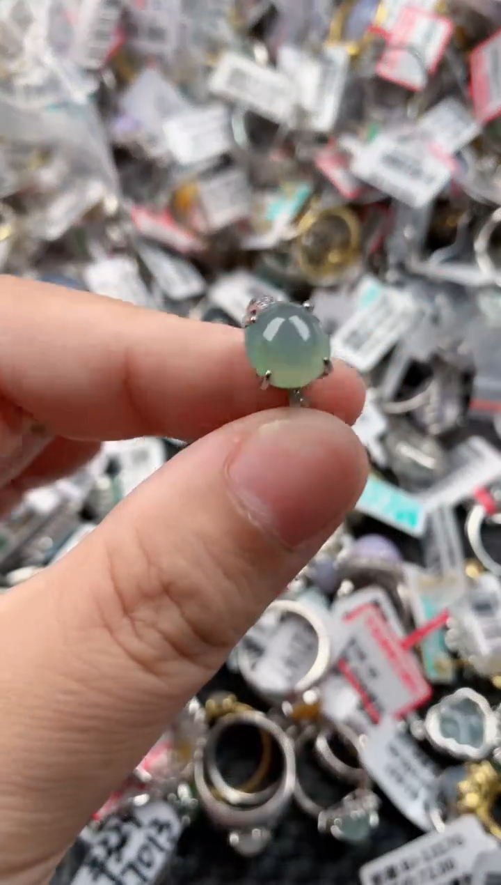 银S925镶嵌戒指翡翠333333   6