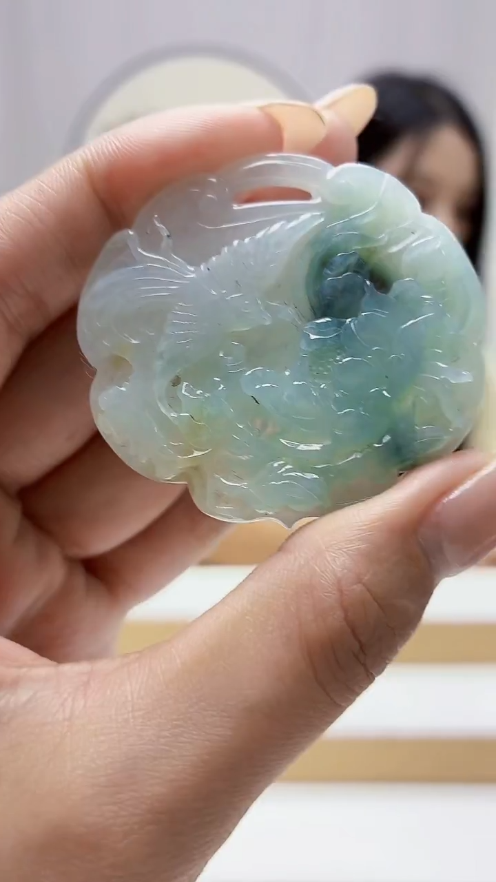 未镶嵌定制翡翠3495MM-毛货挂件46