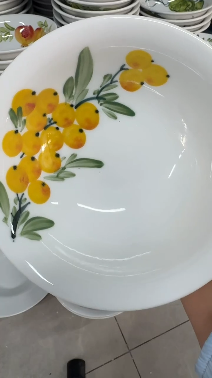 瓷片景德镇高温陶瓷食品级手绘釉中彩-汤碗