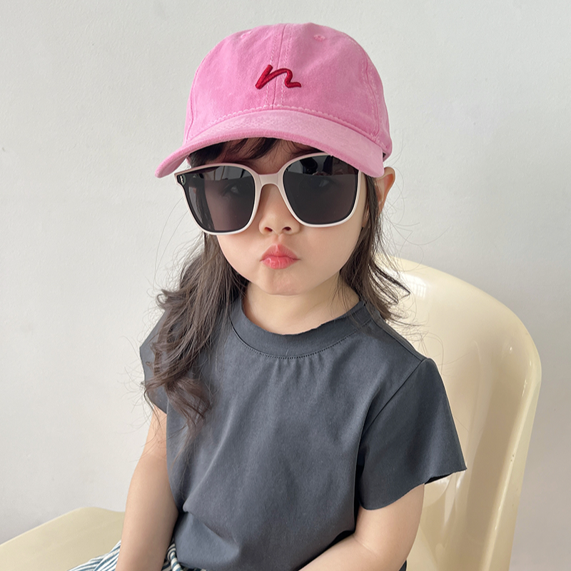 男女童帽子圆顶女百搭春秋季宝宝红色时尚遮阳帽儿童鸭舌帽棒球帽