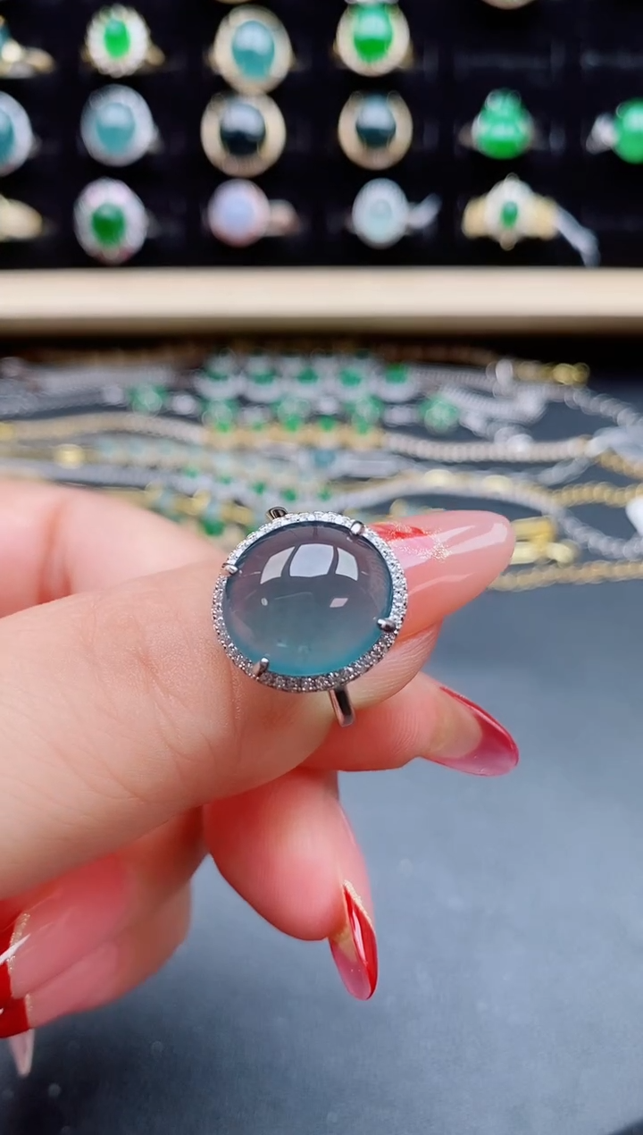 【闪购商品】翡翠戒指银S925镶嵌508055