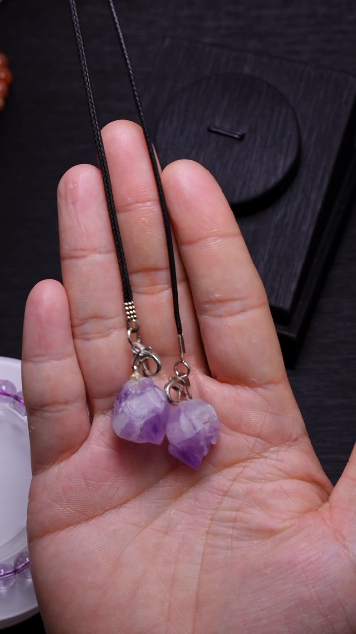【闪购商品】水晶吊坠未镶嵌A0021紫水晶原石吊坠