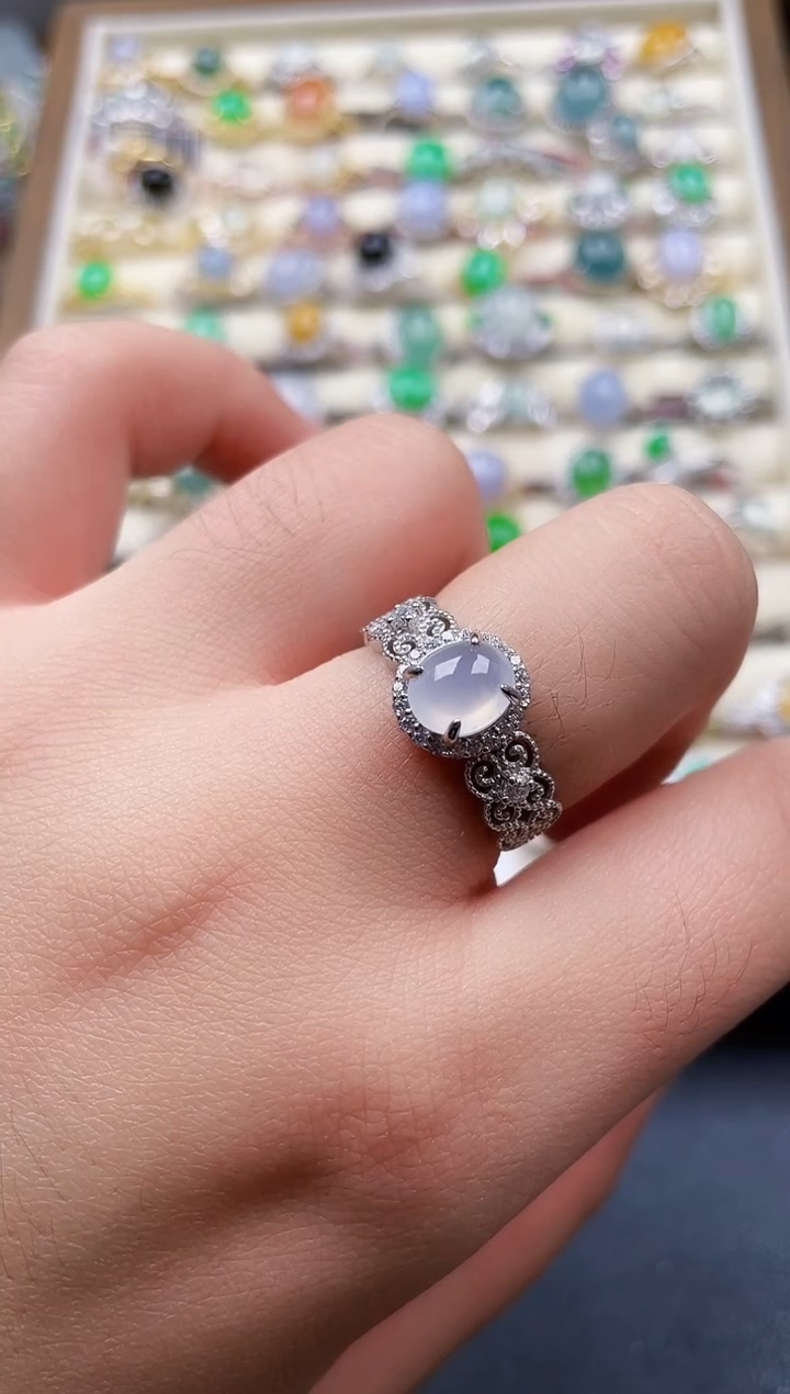 银S925镶嵌戒指翡翠11111