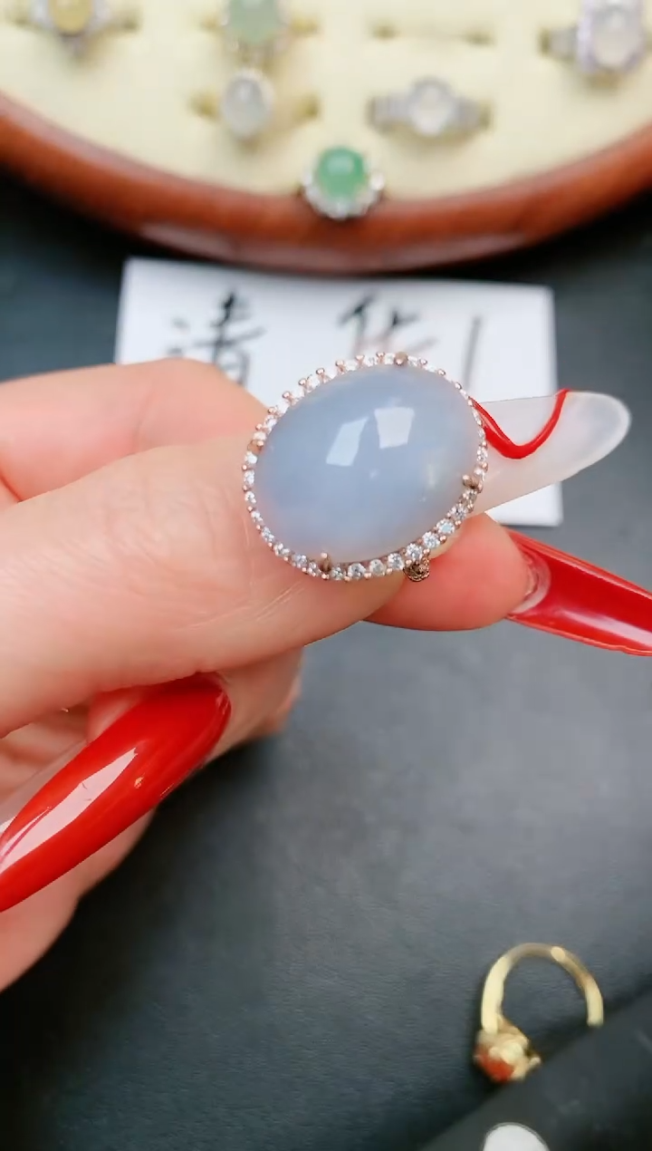 【闪购商品】翡翠戒指银S925镶嵌....