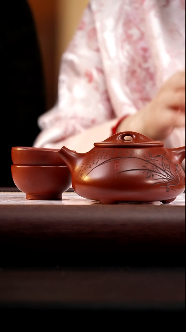 茶壶紫砂景舟红泥景舟石瓢套组380cc