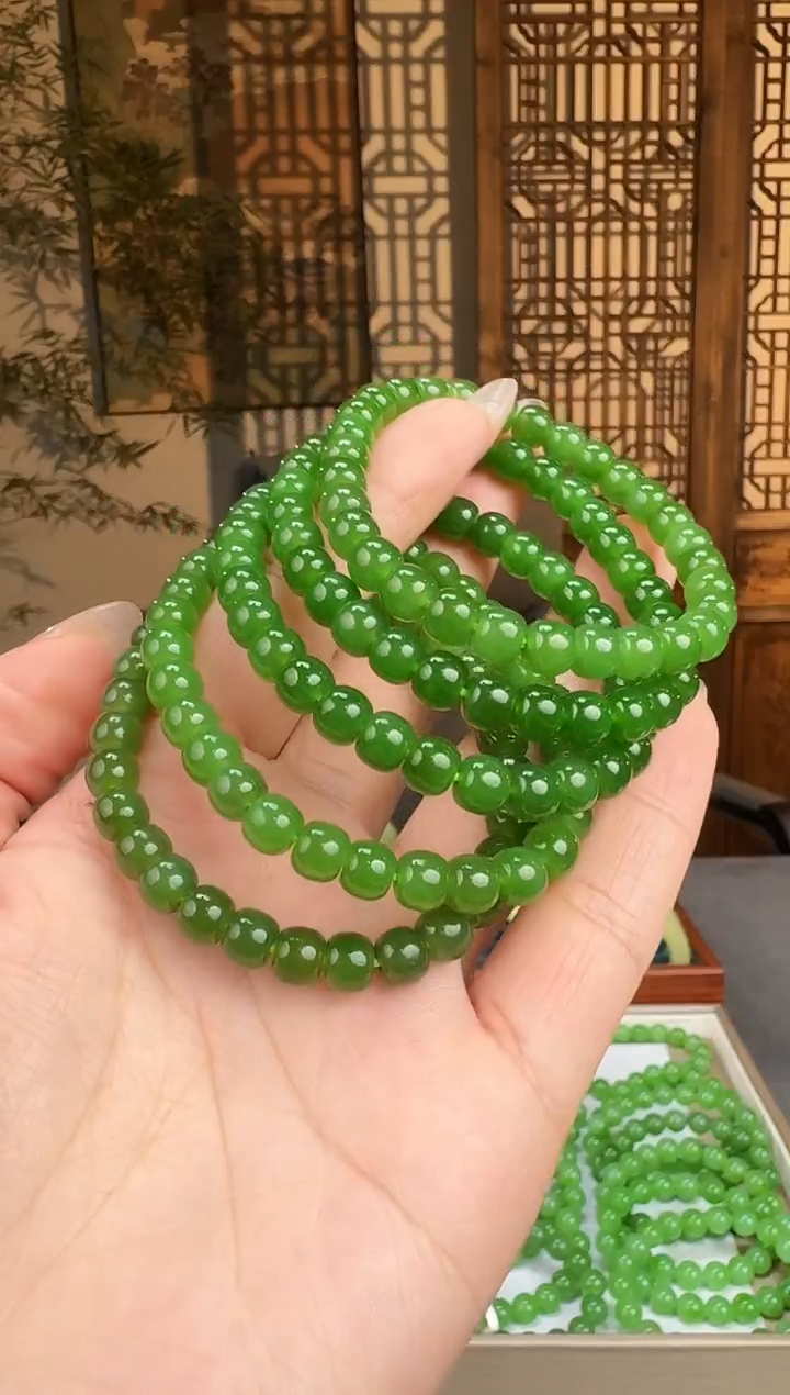 【闪购商品】和田玉手串未镶嵌碧玉卡7mm多样性发一件