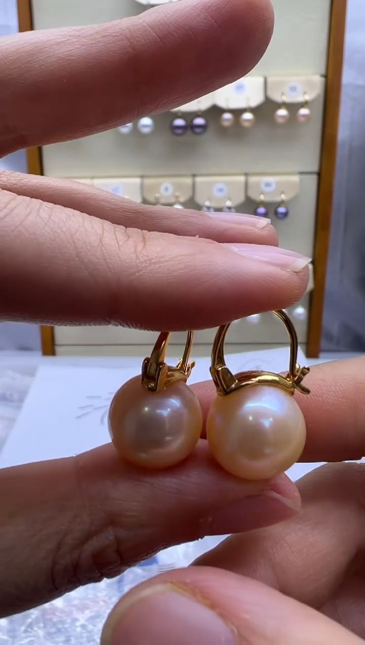 银S925镶嵌耳饰淡水珍珠茶壶