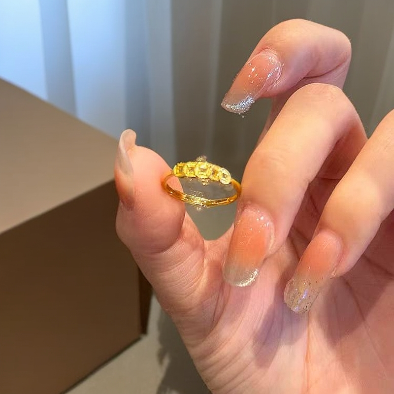 足银戒指 五帝钱币戒指轻奢高级感小众开口食指戒时尚简约指环 