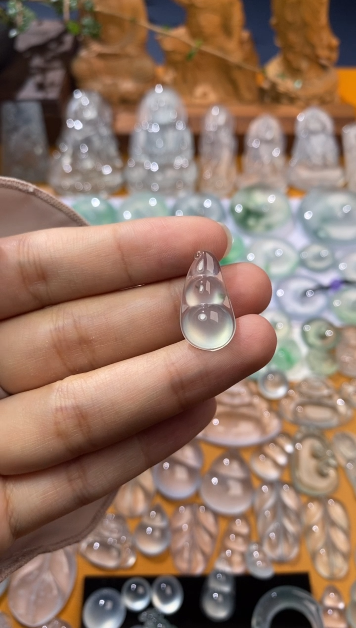 【闪购商品】定制翡翠未镶嵌福豆22.1*11.5*4.2