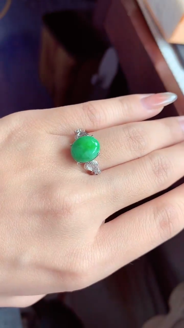 【闪购商品】翡翠戒指银S925镶嵌戒指