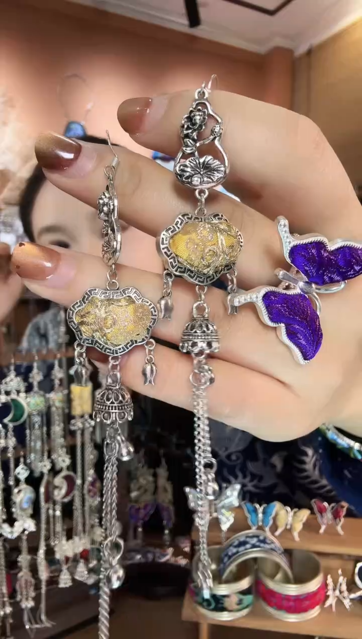 刺绣纯手工民族风耳环