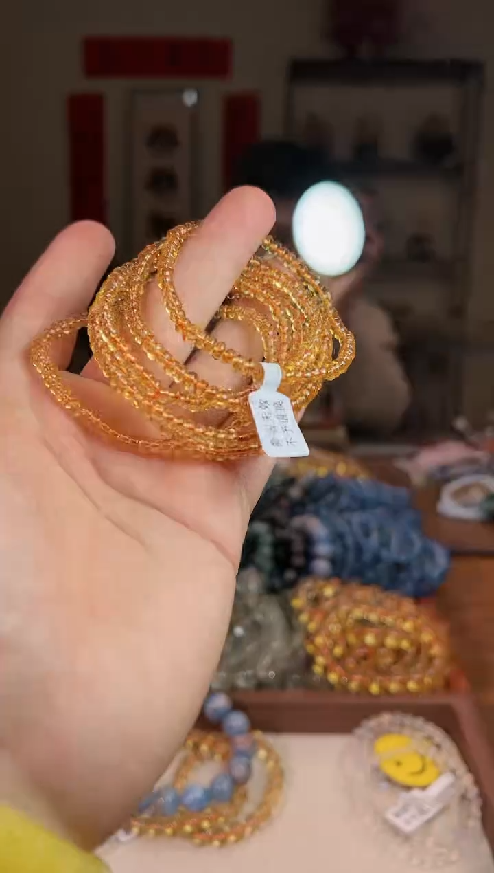 【闪购商品】黄晶手串未镶嵌巴西黄水算盘珠（多样性发其一）