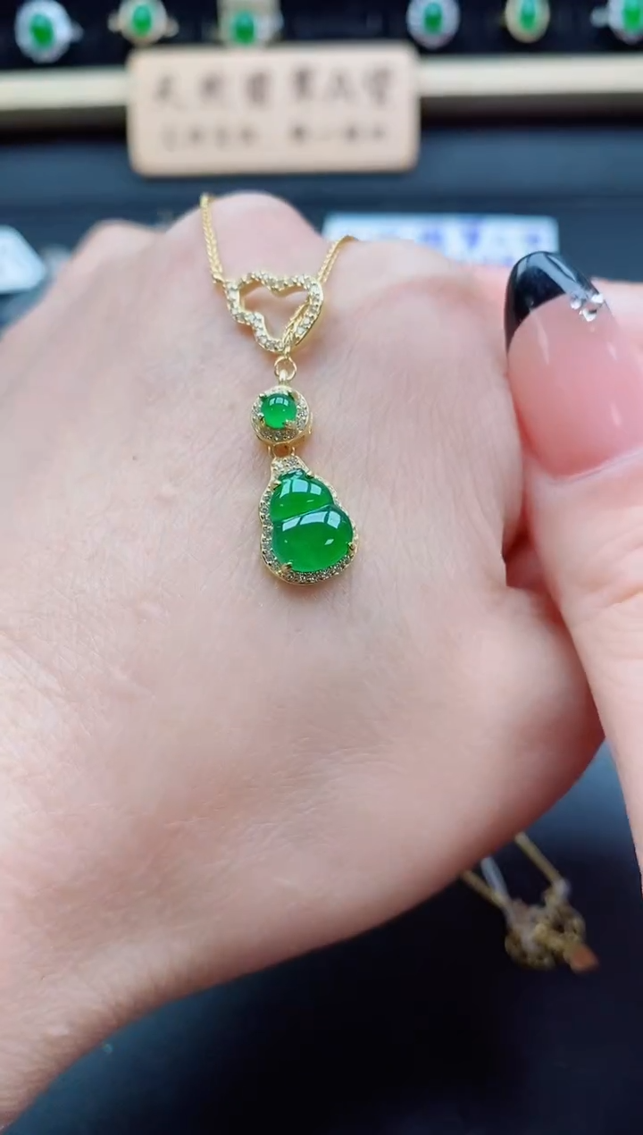 套链银S925镶嵌翡翠1