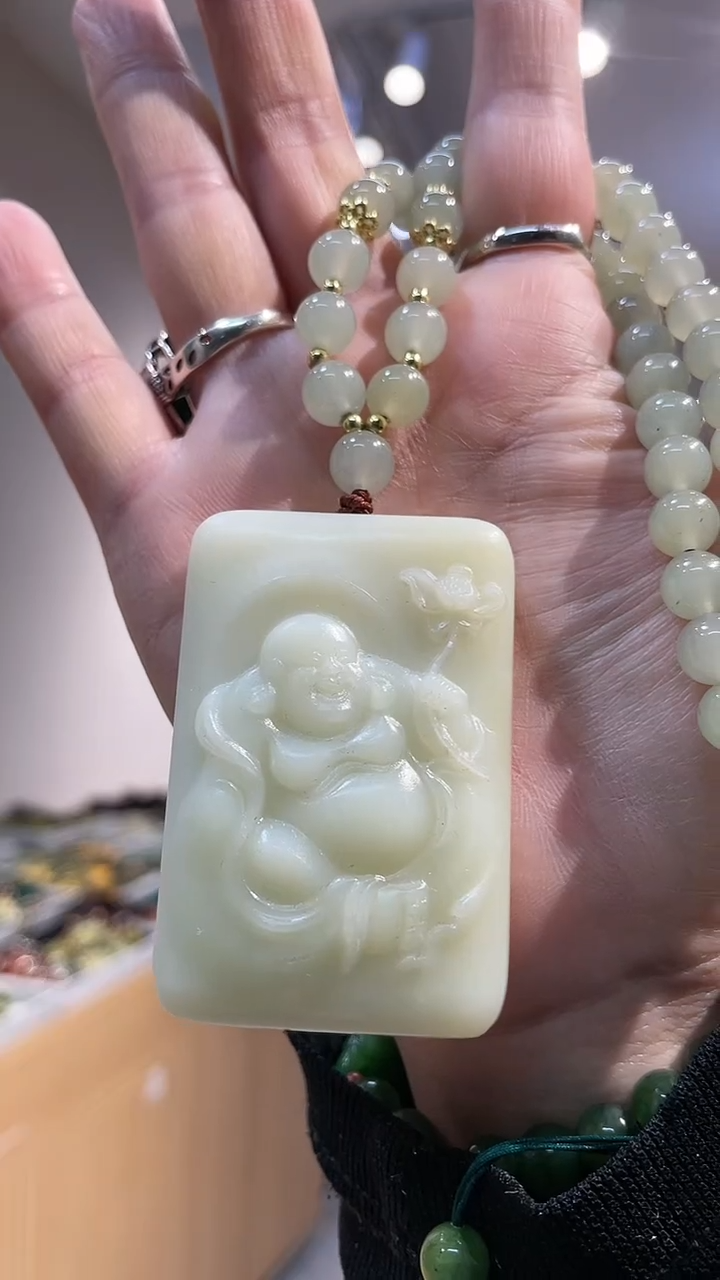 【闪购商品】蛇纹石玉颈饰合金吊坠