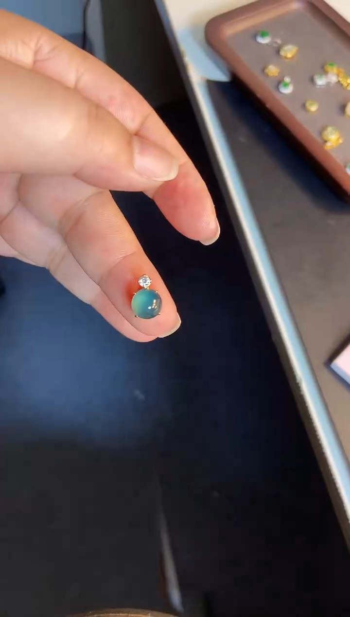 吊坠(不含链)银S925镶嵌翡翠1