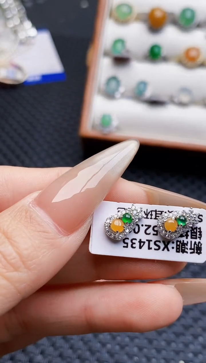 银S925镶嵌戒指翡翠3621