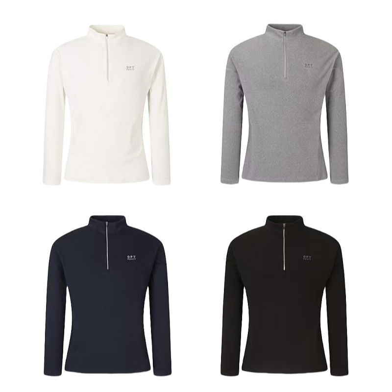 （N专项）男女款德绒翻领立领素色商务休闲打底衫