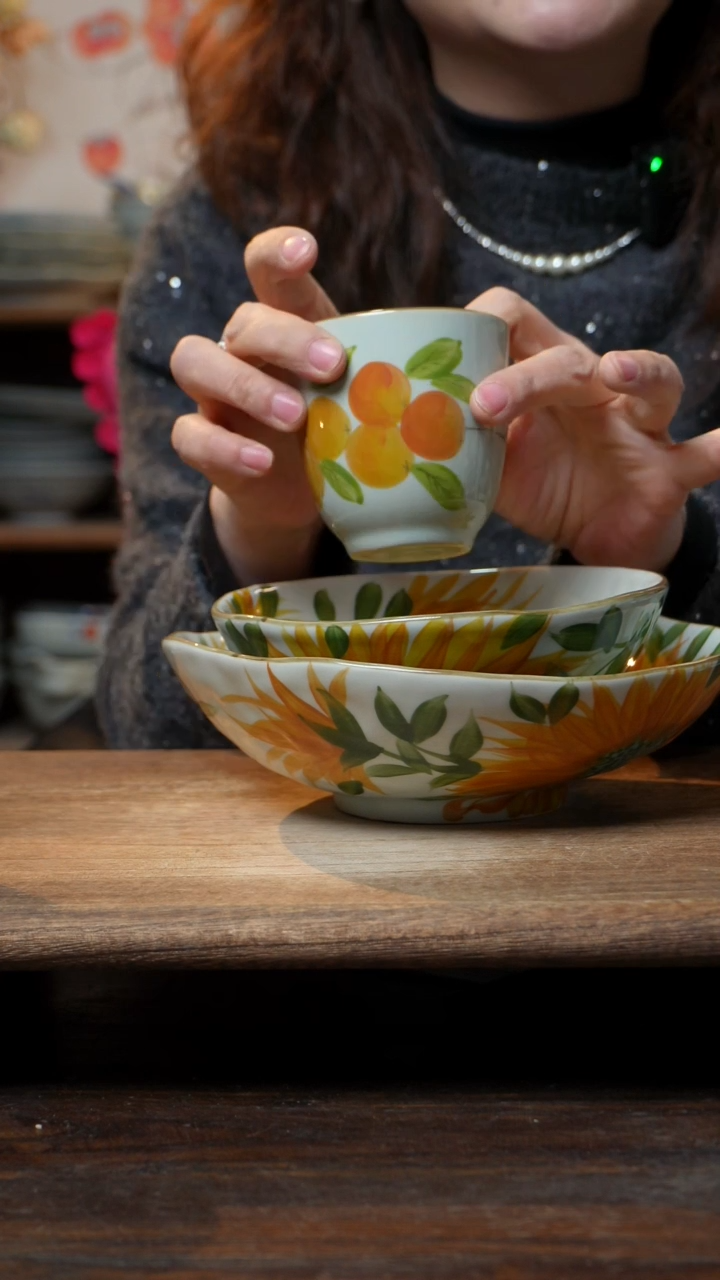 【闪购商品】碗福利3件套  高温釉下彩手工手绘