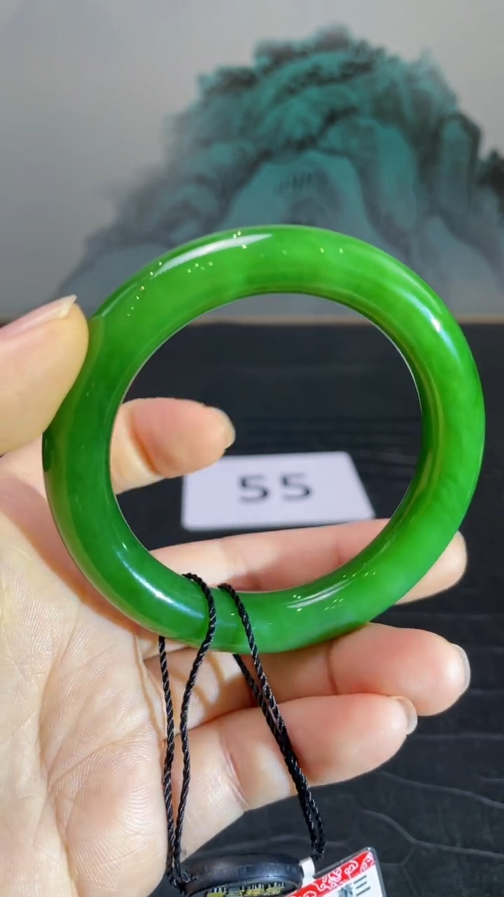 未镶嵌手镯和田玉（碧玉）好*钏55