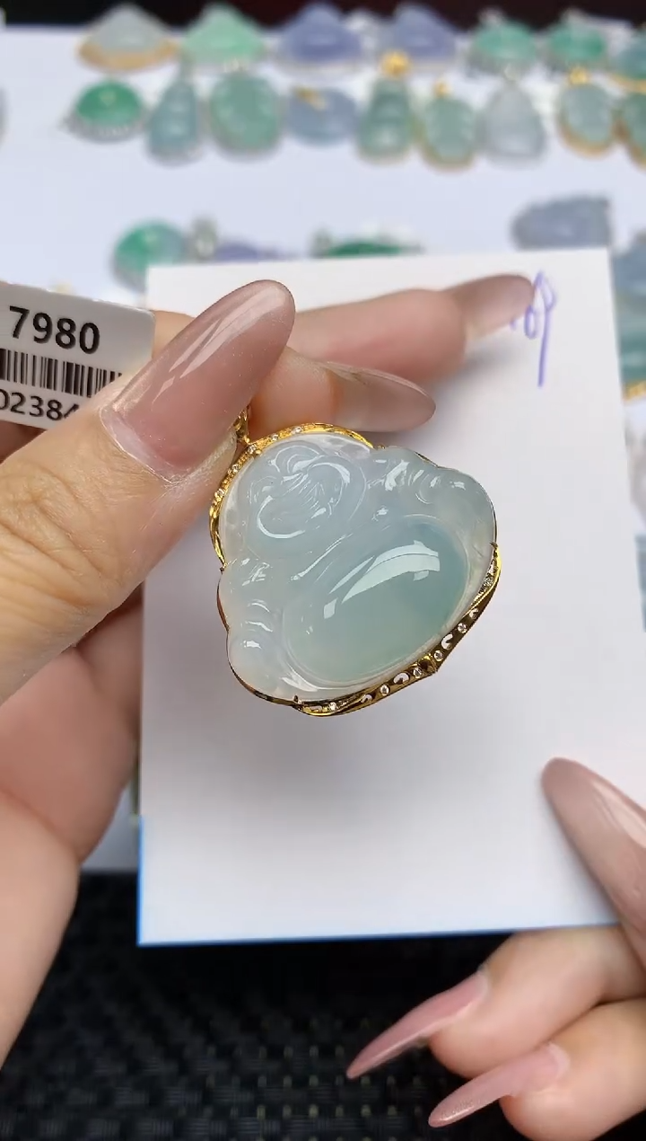 【闪购商品】翡翠颈饰18K金镶嵌天然A货翡翠 169