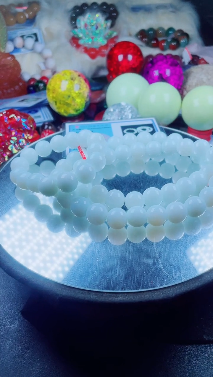 玛瑙/玉髓项链未镶嵌龙骨药师珠项链卡14