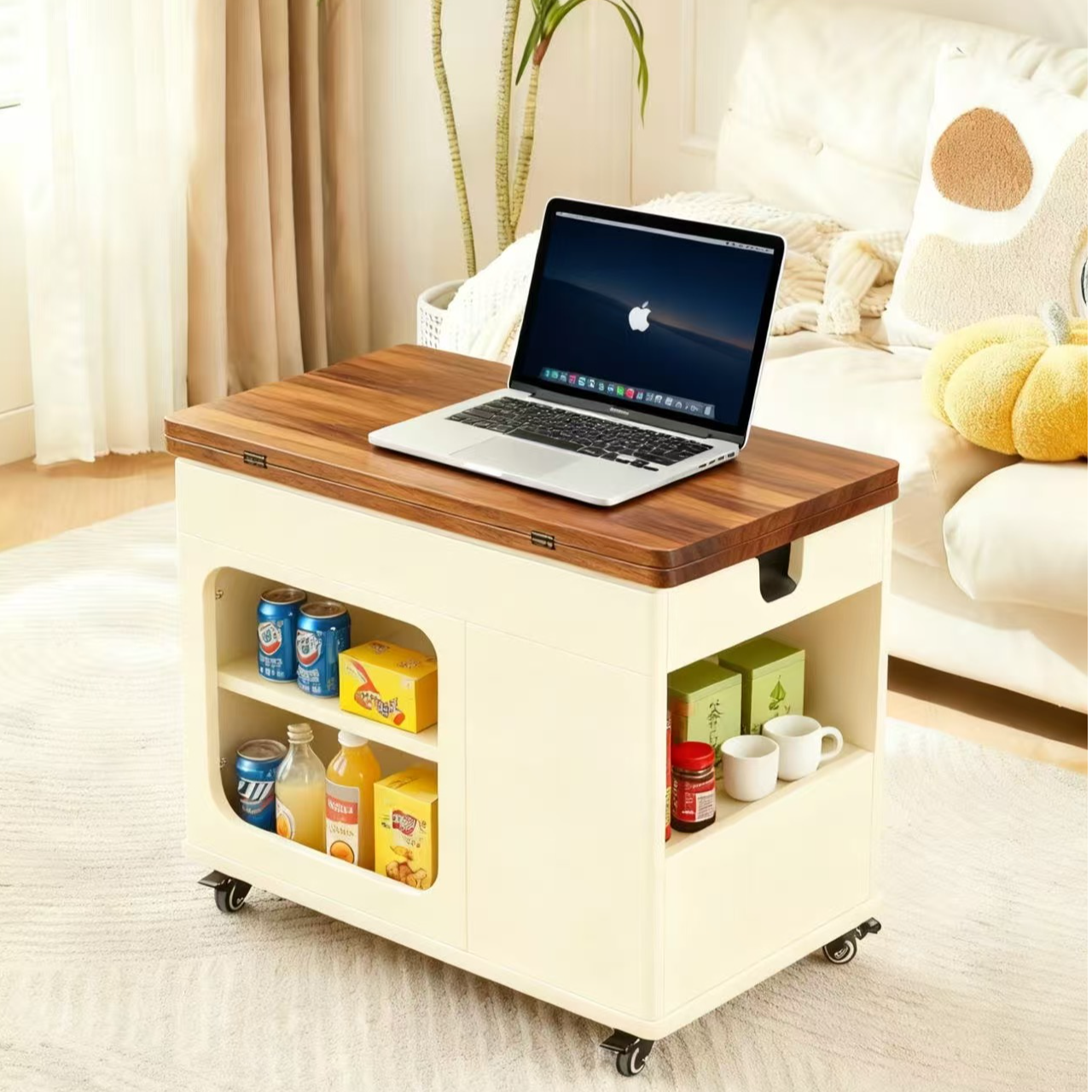 茶几最新款2025高档大气可升降小户型茶几全实木简约多功能边几