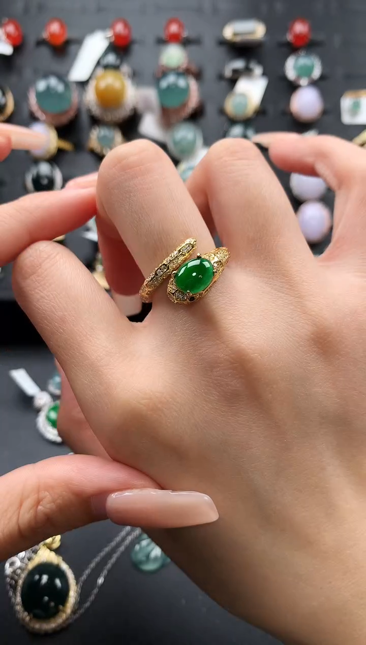 【闪购商品】翡翠戒指银S925镶嵌46346543