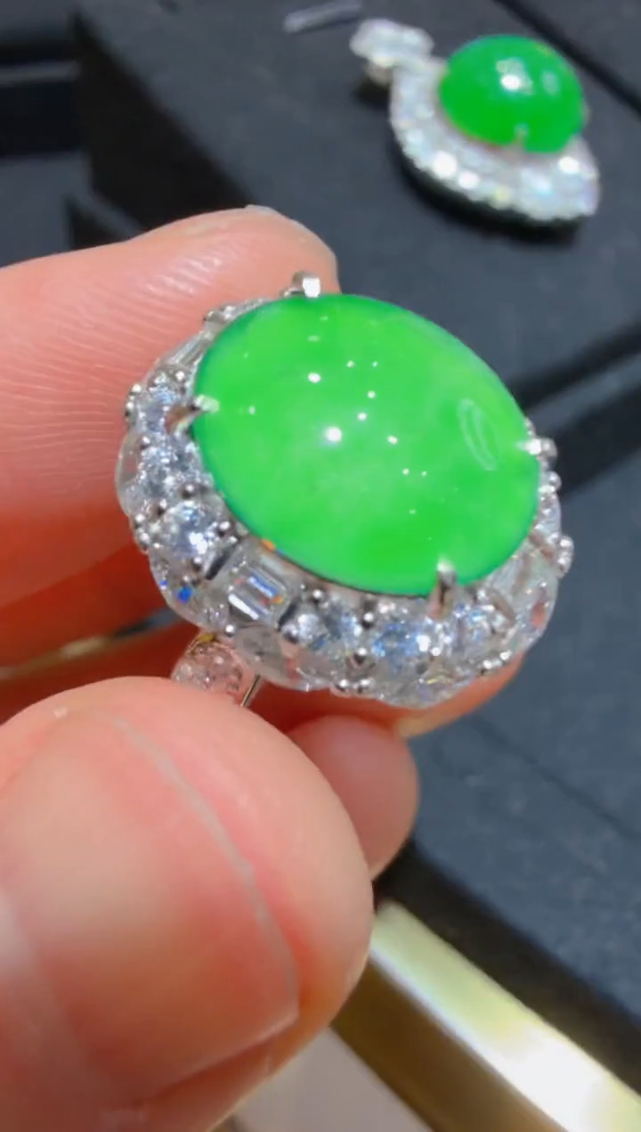 银S925镶嵌戒指翡翠多样性团购发一件