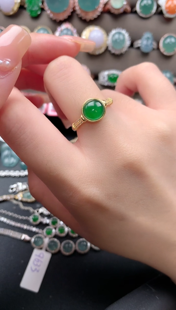 【闪购商品】翡翠戒指银S925镶嵌6241241