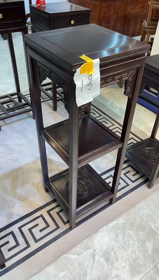 【闪购商品】花梨木类成套家具黑檀色福字花架35*35*100