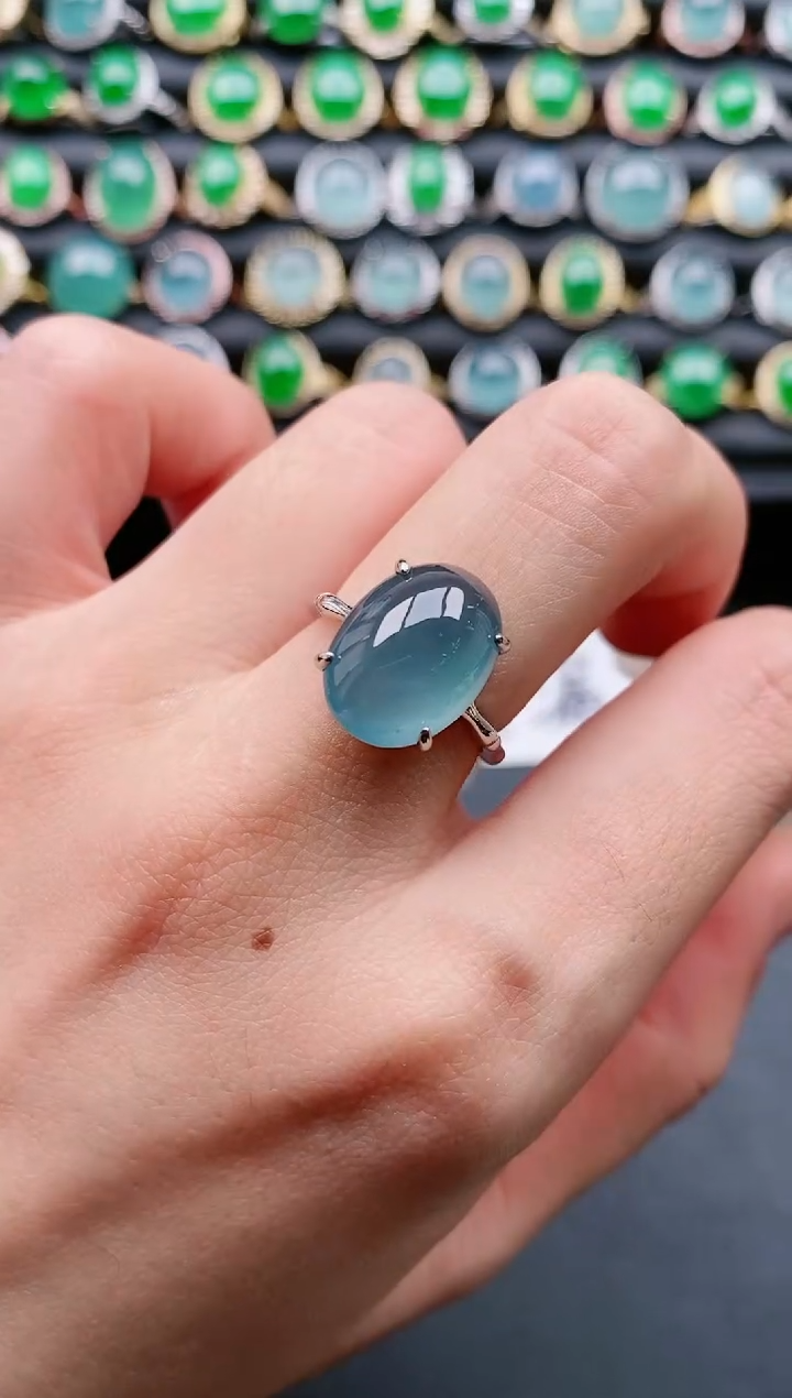 【闪购商品】翡翠戒指银S925镶嵌11111