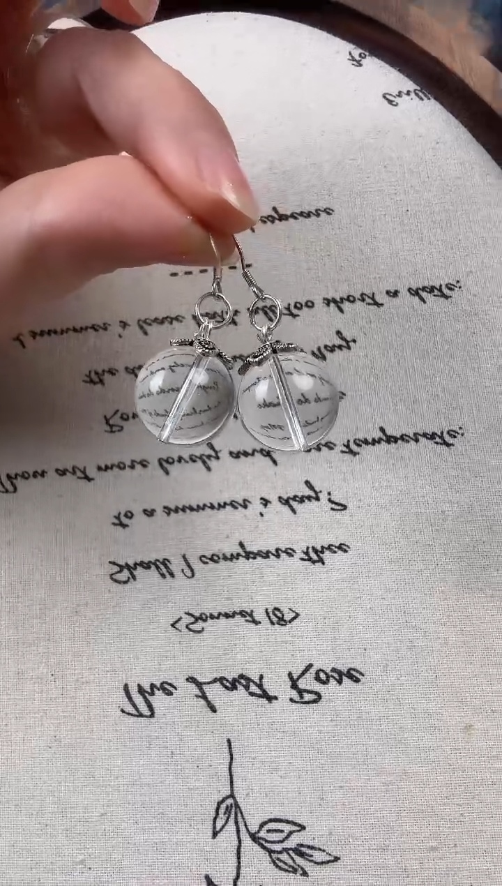 银S925镶嵌耳环水晶纯天然水晶耳环