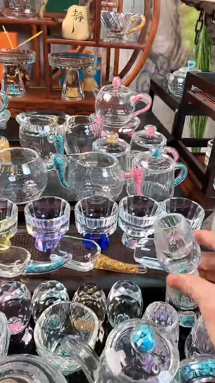 【闪购商品】玺宴新款水晶水滴杯绿松石2个装