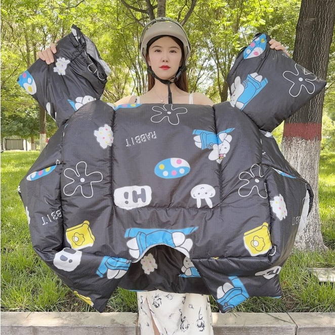 电动车挡风被冬季加绒加厚加大带围脖护肩电瓶摩托车秋冬防风