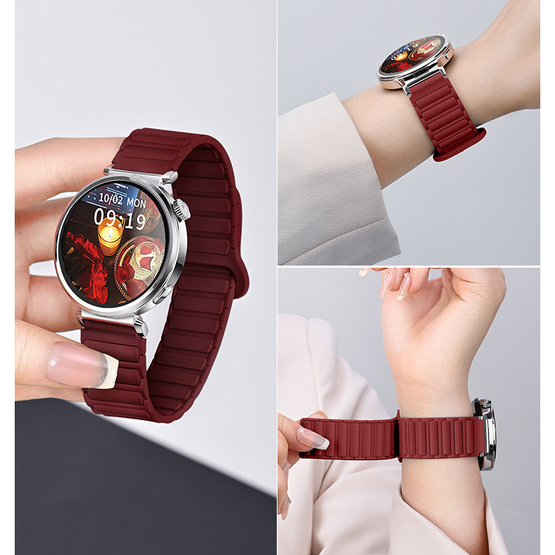 适用华为gt6/5pro工字磁吸硅胶手表带gt6pro/gt2/3男女通用手表带