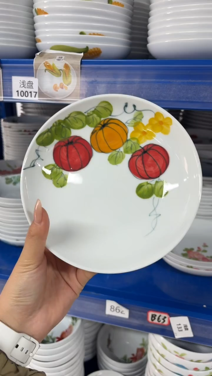 瓷片景德镇高温陶瓷食品级手绘釉中彩-浅盘