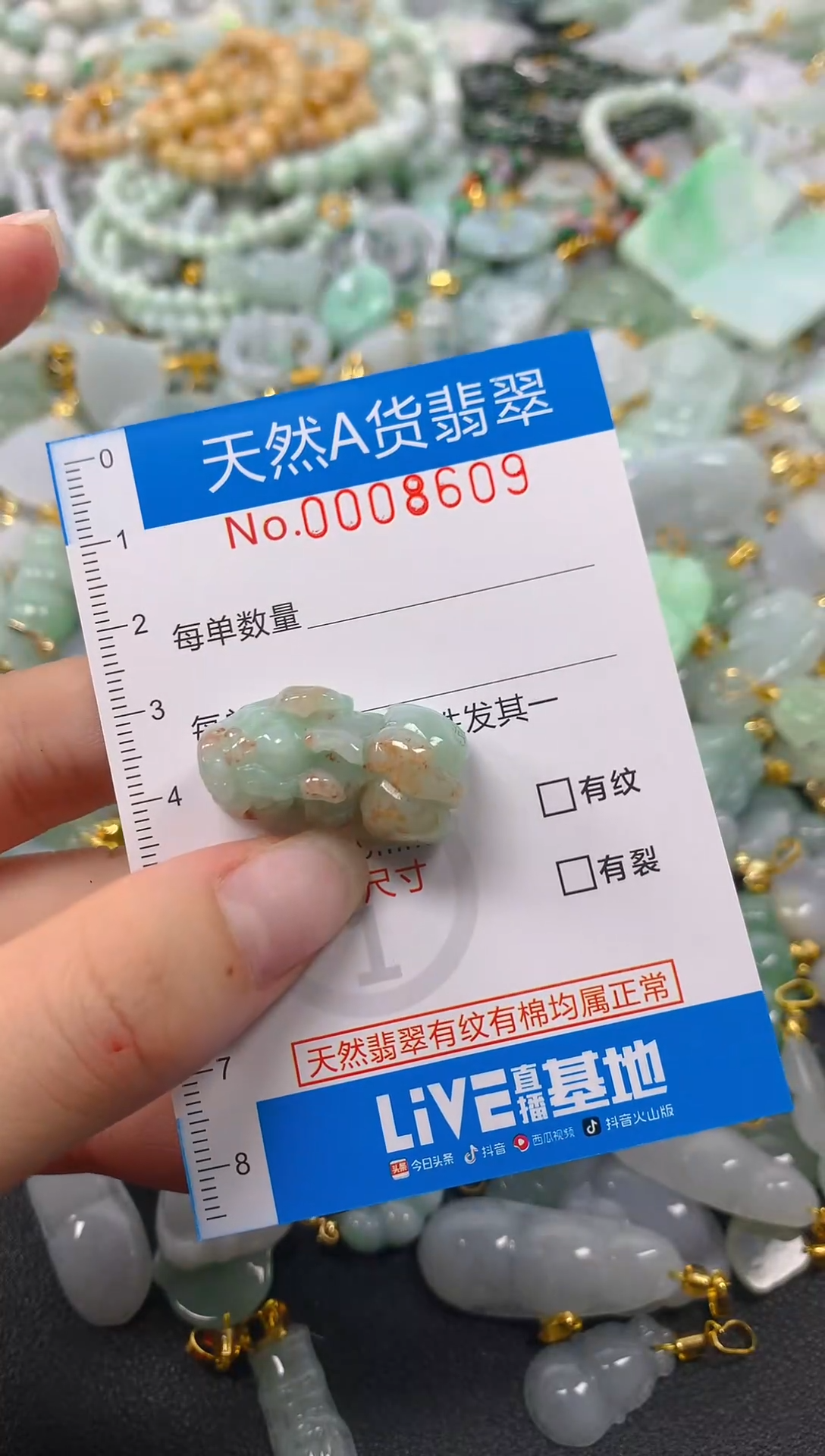 颈饰未镶嵌翡翠净货挂件-8609